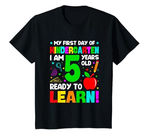 Kinder Mein erster Kindergarten 5 Jahre Alter erster Schultag T-Shirt Kinder Mein erster Kindergarten 5 Jahre Alter erster Schultag T-Shirt von My First Day Of School Tee