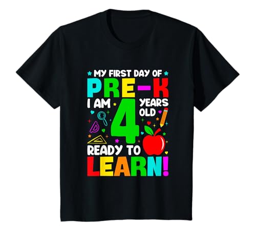 Kinder Mein erster Schultag im Alter von 4 Jahren im Alter von 4 Jahren T-Shirt Kinder Mein erster Schultag im Alter von 4 Jahren im Alter von 4 Jahren T-Shirt von My First Day Of School Tee