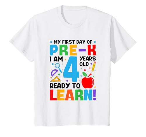 Kinder Mein erster Schultag im Alter von 4 Jahren im Alter von 4 Jahren T-Shirt Kinder Mein erster Schultag im Alter von 4 Jahren im Alter von 4 Jahren T-Shirt von My First Day Of School Tee