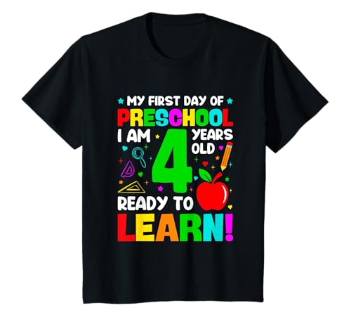 Kinder Mein erster Vorschultag 4 Jahre alt Erster Schultag T-Shirt von My First Day Of School Tee