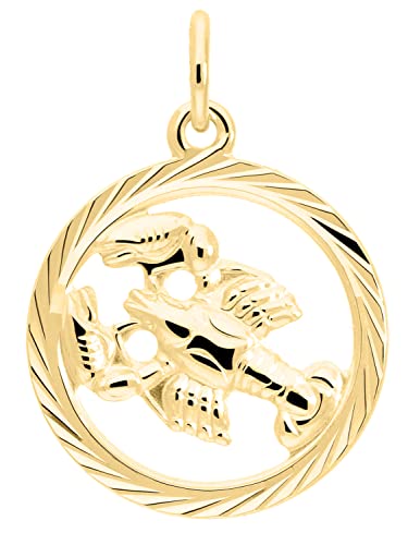 My Gold Damen Herren Kinder Anhänger Sternzeichen Krebs Gold 333 (Ohne Kette) Echtes Gelbgold (8 Karat) Ø 15mm Rund Tierkreiszeichen Gavno A-04433-G302-Kre von My Gold