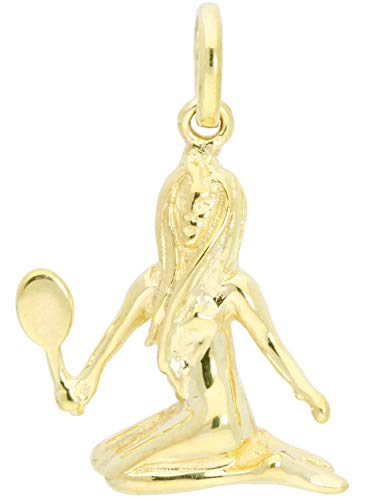My Gold Damen Herren Kinder Sternzeichen Anhänger Jungfrau Gold 333 (Ohne Kette) Echtes Gelbgold (8 Karat) Massiv 22mm x 16mm Zodiac Basic A-05976-G301-Jun von My Gold
