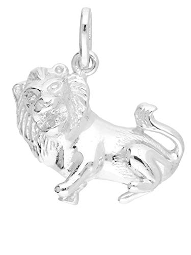 My Gold Damen Herren Kinder Sternzeichen Anhänger Löwe Sterlingsilber 925 (Ohne Kette) Echtes Silber 17mm x 19mm Silberanhänger Zodiac Basic A-03320-S921-Löw von My Gold