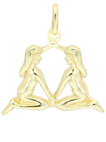 My Gold Damen Herren Kinder Sternzeichen Anhänger Zwillinge Gold 333 (Ohne Kette) Echtes Gelbgold (8 Karat) Massiv 21mm x 19mm Zodiac Basic A-05976-G301-Zwi von My Gold