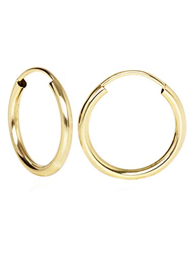 My Gold Damen Mädchen Creolen Ohrringe Gold 585 Echtes Gelbgold (14 Karat) Ø 15mm Goldohrringe Damenohrringe Leyla C-04113-G401 von My Gold