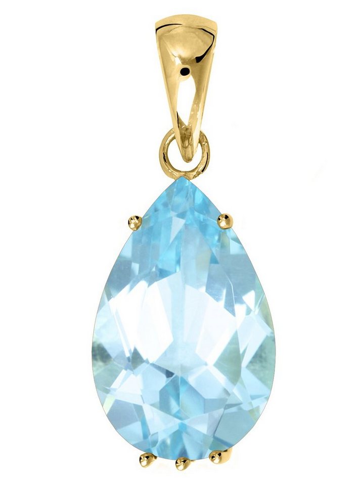 My Gold Kettenanhänger Damen Blautopas Anhänger Gold 585 (14 Karat) ECHTER Edelstein - Ajanta (Set, 1-tlg., inkl. Schmuckbox), Geschenke von My Gold