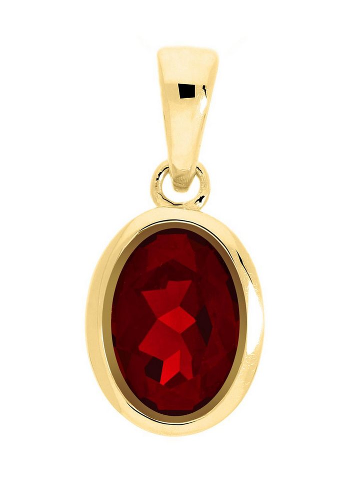 My Gold Kettenanhänger Damen Granat Anhänger ECHTER Edelstein Gold 585 (14 Karat) - Bianca (Set, 1-tlg., inkl. Schmuckbox), Geschenke von My Gold