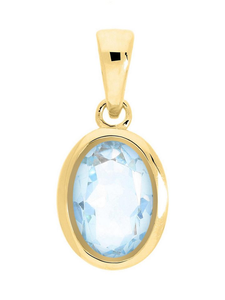 My Gold Kettenanhänger Damen Topas Anhänger ECHTER Edelstein Gold 585 (14 Karat) - Bianca (Set, 1-tlg., inkl. Schmuckbox), Geschenke von My Gold