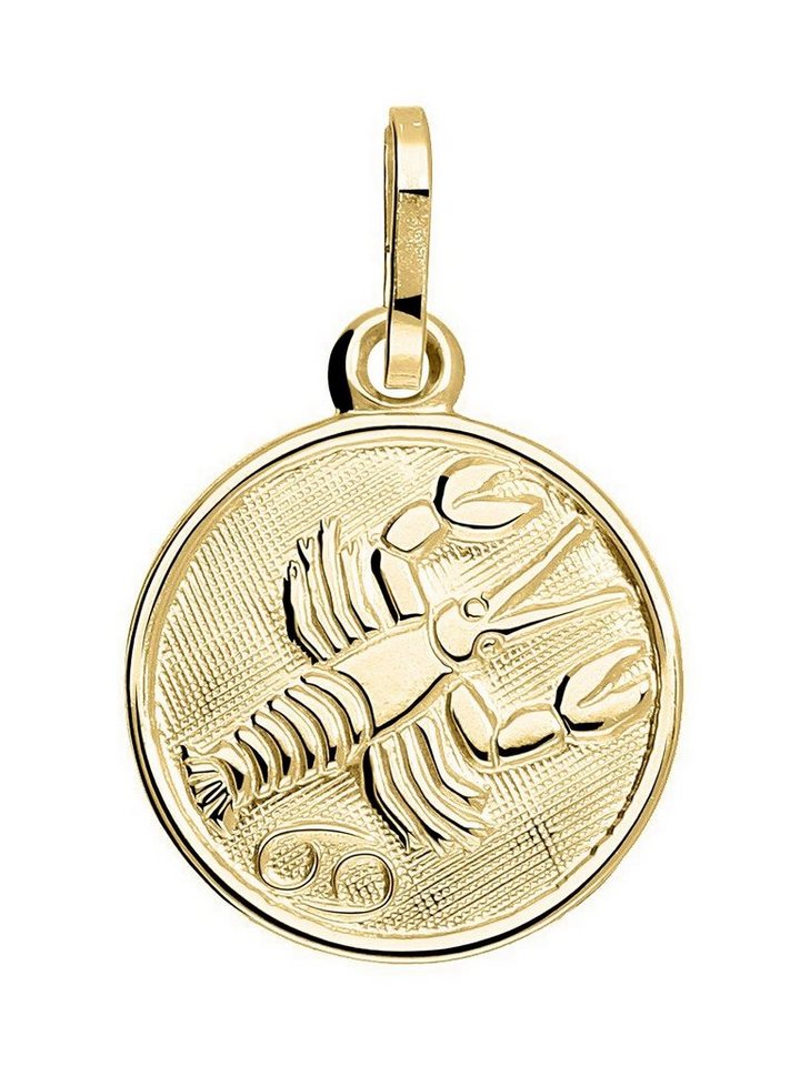 My Gold Sternzeichenanhänger Damen & Kinder Sternzeichen Anhänger Gold 333 KREBS - Zodiac round (Set, 1-tlg., inkl. Schmuckbox), Geschenke von My Gold