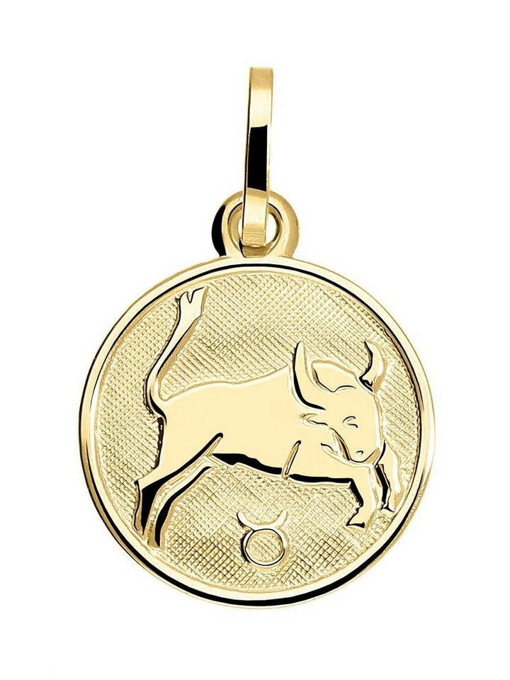 My Gold Sternzeichenanhänger Damen & Kinder Sternzeichen Anhänger Gold 333 STIER - Zodiac round (Set, 1-tlg., inkl. Schmuckbox), Geschenke von My Gold