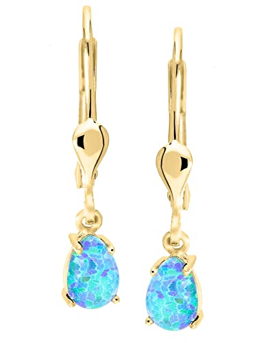 My Gold Opal Ohrhänger Mit Edelsteinen Ohrringe ECHTES Gelbgold 333 Gold (8 Karat) 23mm x 4mm Daditya O-02274-G301-OTR von My Gold