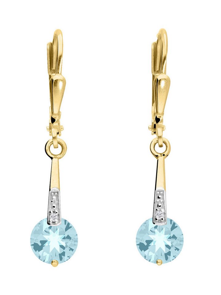 My Gold Paar Ohrhänger Damen Ohrringe hängend Edelstein Gold 333 Echter Blautopas - Kaydence (Set, 2-tlg., inkl. Schmuckbox), Geschenke von My Gold