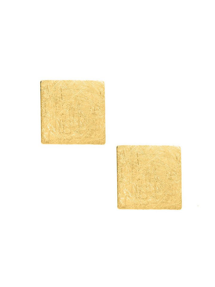 My Gold Paar Ohrstecker Damen & Herren Ohrringe Stecker Gelbgold 375 Gold Viereck - Justini (Set, 2-tlg., inkl. Schmuckbox), Geschenke von My Gold