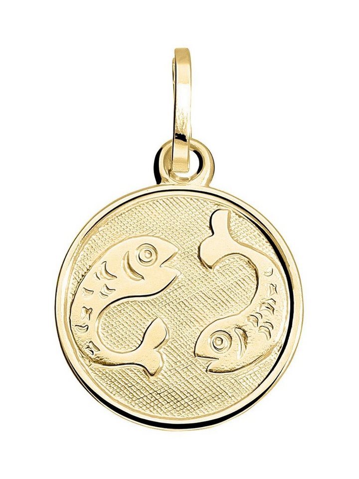 My Gold Sternzeichenanhänger Damen & Kinder Sternzeichen Anhänger Gold 333 FISCHE - Zodiac round (Set, 1-tlg., inkl. Schmuckbox), Geschenke von My Gold
