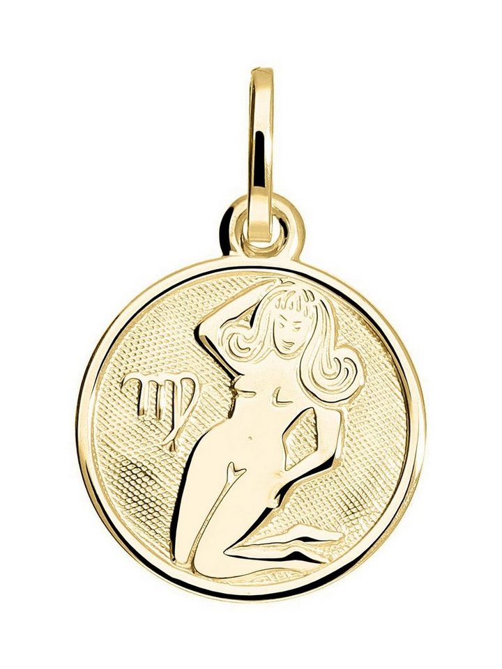 My Gold Sternzeichenanhänger Damen & Kinder Sternzeichen Anhänger Gold 333 Juungfrau - Zodiac round (Set, 1-tlg., inkl. Schmuckbox), Geschenke von My Gold