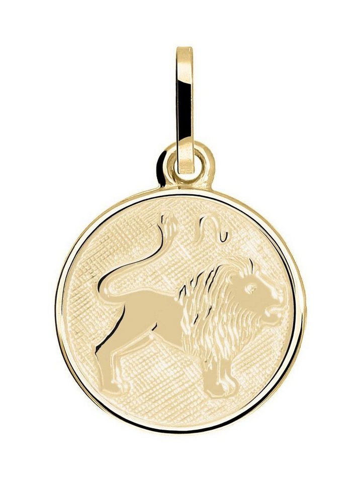 My Gold Sternzeichenanhänger Damen & Kinder Sternzeichen Anhänger Gold 333 Löwe - Zodiac round (Set, 1-tlg., inkl. Schmuckbox), Geschenke von My Gold
