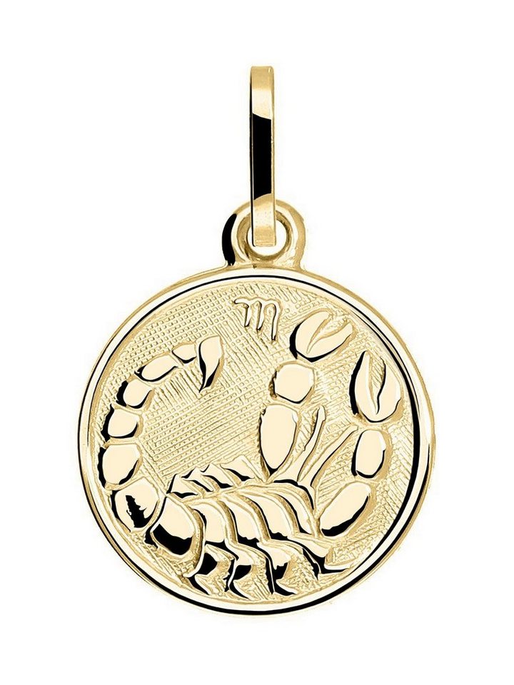 My Gold Sternzeichenanhänger Damen & Kinder Sternzeichen Anhänger Gold 333 SKORPION - Zodiac round (Set, 1-tlg., inkl. Schmuckbox), Geschenke von My Gold