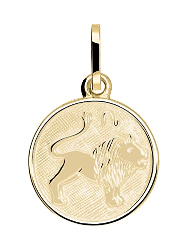 My Gold Damen Kinder Anhänger Sternzeichen LÖWE Gold 333 (Ohne Kette) Gelbgold (8 Karat) Ø 12mm Rund Tierkreiszeichen Zodiac round A-06017-G303-Löw von My Gold
