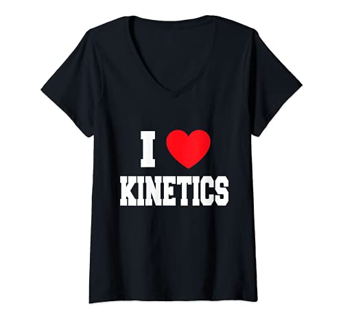 Damen I Love Kinetics T-Shirt mit V-Ausschnitt von My Heart