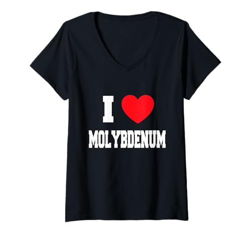 Damen I Love Molybdän T-Shirt mit V-Ausschnitt Damen I Love Molybdän T-Shirt mit V-Ausschnitt von My Heart