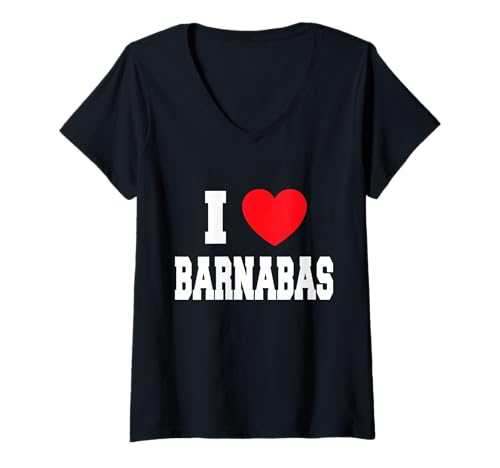 Damen Ich Liebe Barnabas T-Shirt mit V-Ausschnitt Damen Ich Liebe Barnabas T-Shirt mit V-Ausschnitt von My Heart