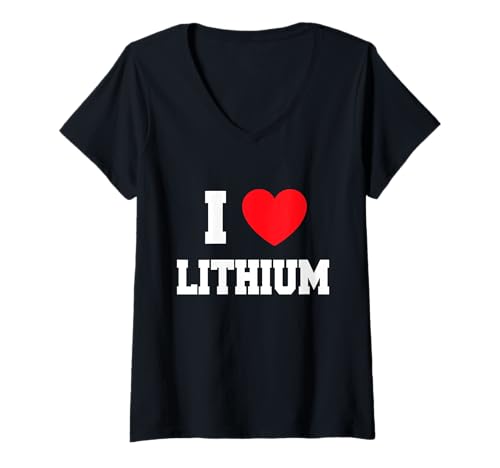 Damen Ich Liebe Lithium T-Shirt mit V-Ausschnitt Damen Ich Liebe Lithium T-Shirt mit V-Ausschnitt von My Heart