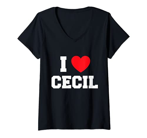 Damen Ich liebe Cecil T-Shirt mit V-Ausschnitt Damen Ich liebe Cecil T-Shirt mit V-Ausschnitt von My Heart