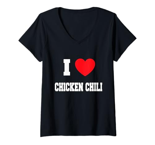 Damen Ich liebe Hühnchen-Chili T-Shirt mit V-Ausschnitt Damen Ich liebe Hühnchen-Chili T-Shirt mit V-Ausschnitt von My Heart
