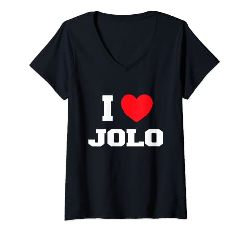 Damen Ich liebe Jolo T-Shirt mit V-Ausschnitt von My Heart