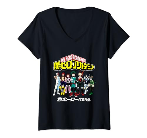 Damen My Hero Academia Class 1A Gruppenaufnahme T-Shirt mit V-Ausschnitt von My Hero Academia