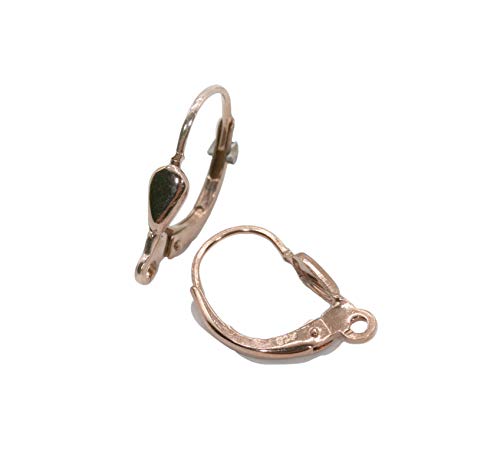 My Home Crystal - Klappbrisur Ohrhänger Ohrhaken Ohrringe in 925/35AG Silber-rhodiniert/rose-verg./vergoldet Juwelierqualität höchste Qualitätsstufe - DIY (Brisur mit Öse längs 15.0mm rose vergoldet) von My Home Crystal