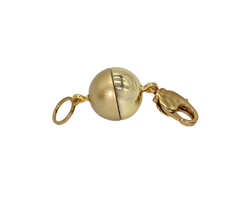 My Home Crystal - Magnetschließe für Schmuck mit zugstarkem Magneten und Öse zum öffnen in matt-glanz Gold (12.0mm Karabiner + Endringel) von My Home Crystal