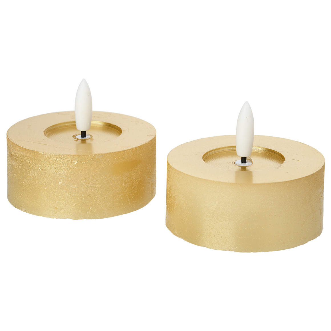 2 flache LED-Kerzen aus Wachs von My Home