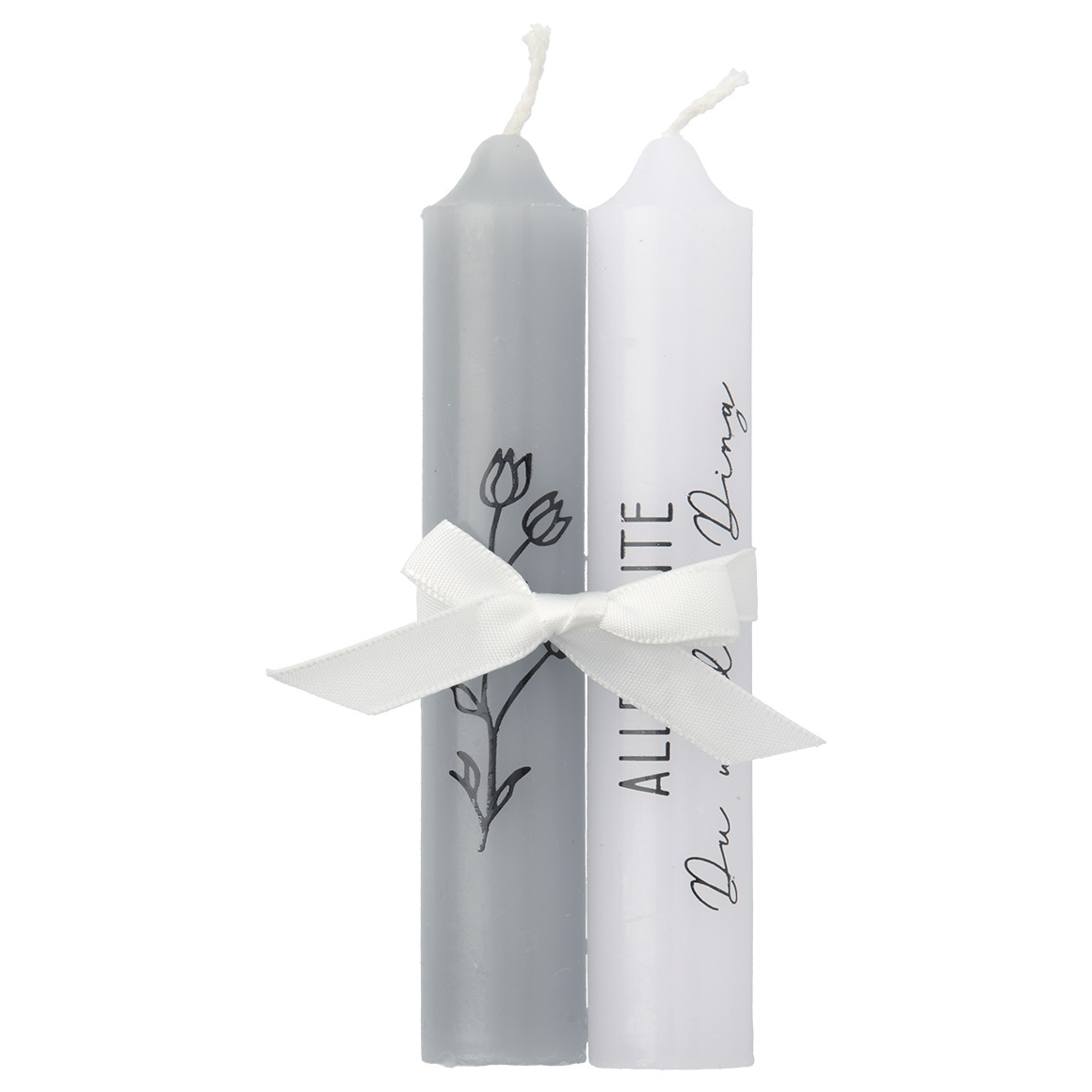 2 kleine Stabkerzen mit Spruch von My Home