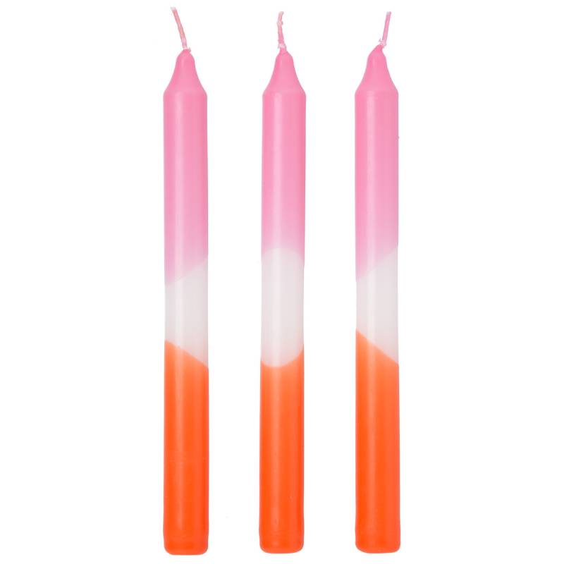 3 Stabkerzen mit  farbigem Muster von My Home