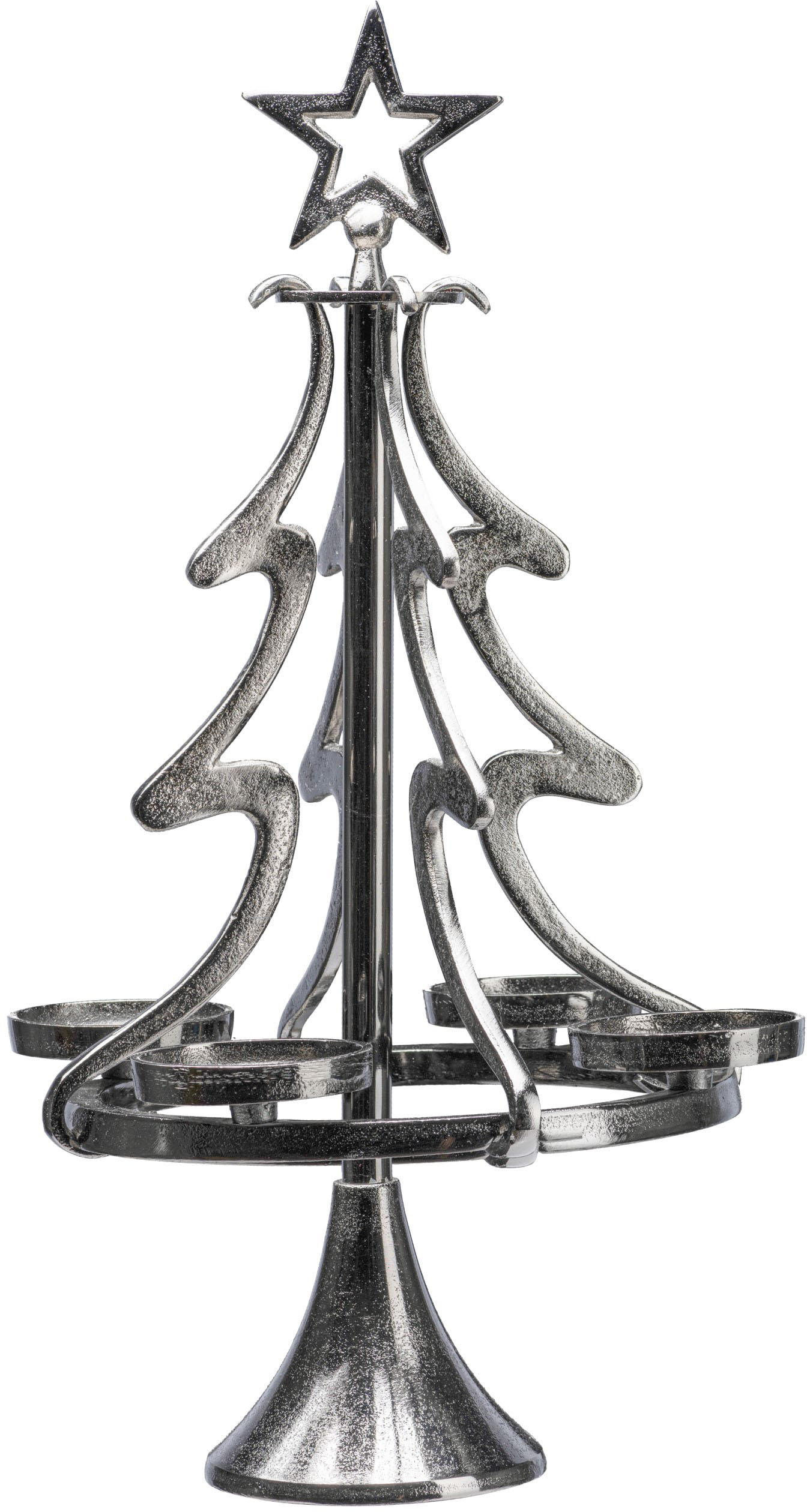 my home Adventsleuchter "Tannenbaum, Weihnachtsdeko" Kerzenständer aus Aluminium, Höhe 86 cm von My Home