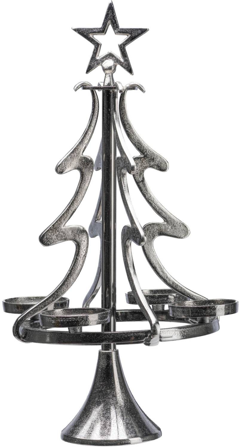 my home Adventsleuchter "Tannenbaum, Weihnachtsdeko" Kerzenständer aus Aluminium, Höhe 86 cm von My Home
