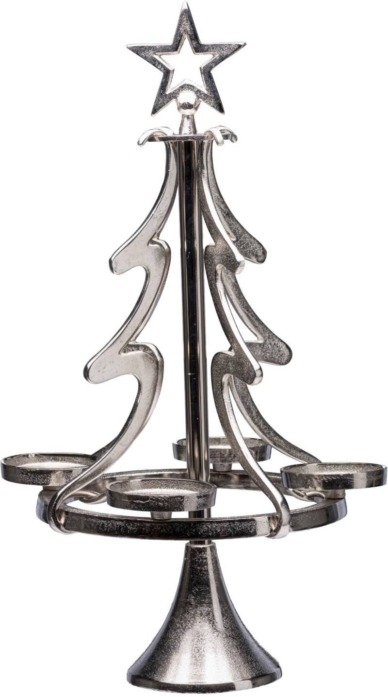 my home Adventsleuchter "Tannenbaum, Weihnachtsdeko" Kerzenständer aus Aluminium, Höhe 86 cm von My Home