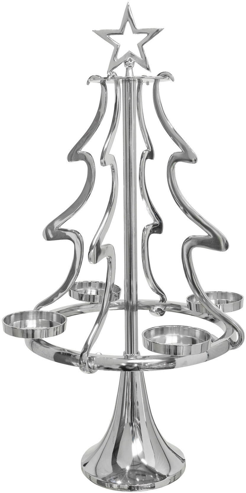 my home Adventsleuchter "Tannenbaum, Weihnachtsdeko" Kerzenständer aus Aluminium, Höhe 99 cm von My Home