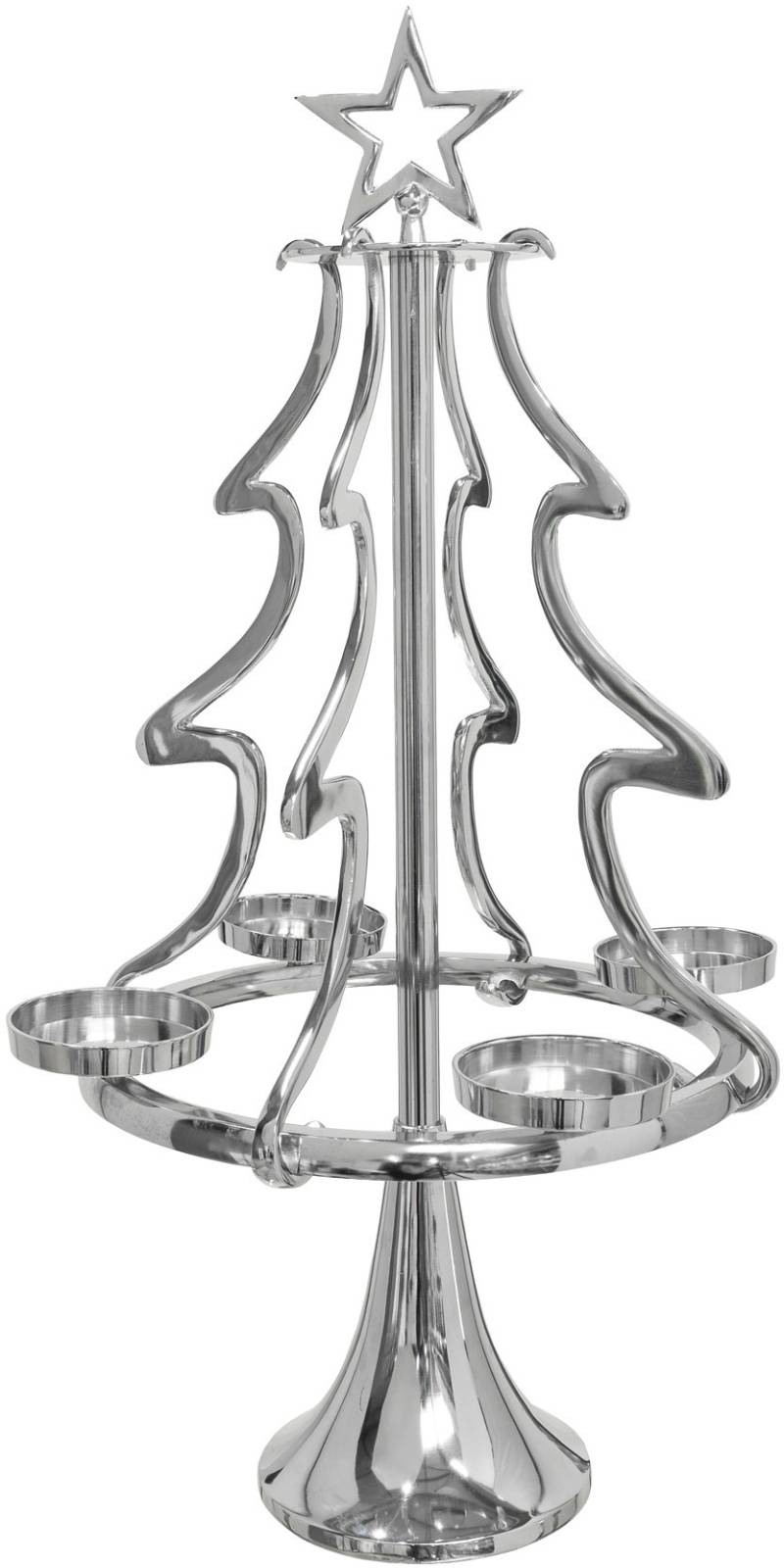 my home Adventsleuchter "Tannenbaum, Weihnachtsdeko" Kerzenständer aus Aluminium, Höhe 99 cm von My Home