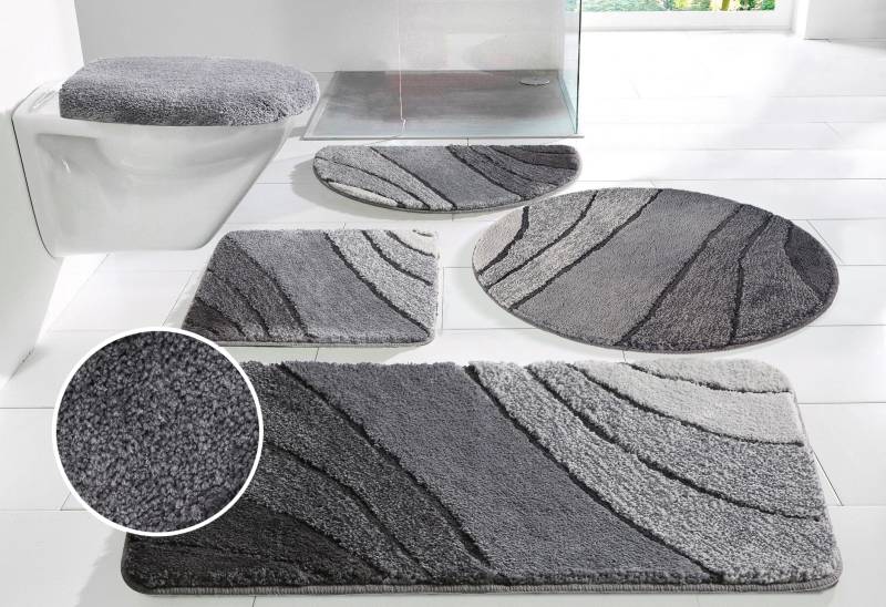 my home Badematte "Josie, Badvorleger, Badezimmer Teppich" Höhe 20 mm rutschhemmend beschichtet fußbodenheizungsgeeignet  schnell trocknend  strapazierfähig Badteppich, Badematten, rechteckig, rund & als 3-tlg. Set erhältlich von My Home