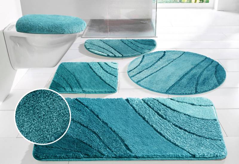 my home Badematte "Josie, Badvorleger, Badezimmer Teppich" Höhe 20 mm rutschhemmend beschichtet fußbodenheizungsgeeignet  schnell trocknend  strapazierfähig Badteppich, Badematten, rechteckig, rund & als 3-tlg. Set erhältlich von My Home