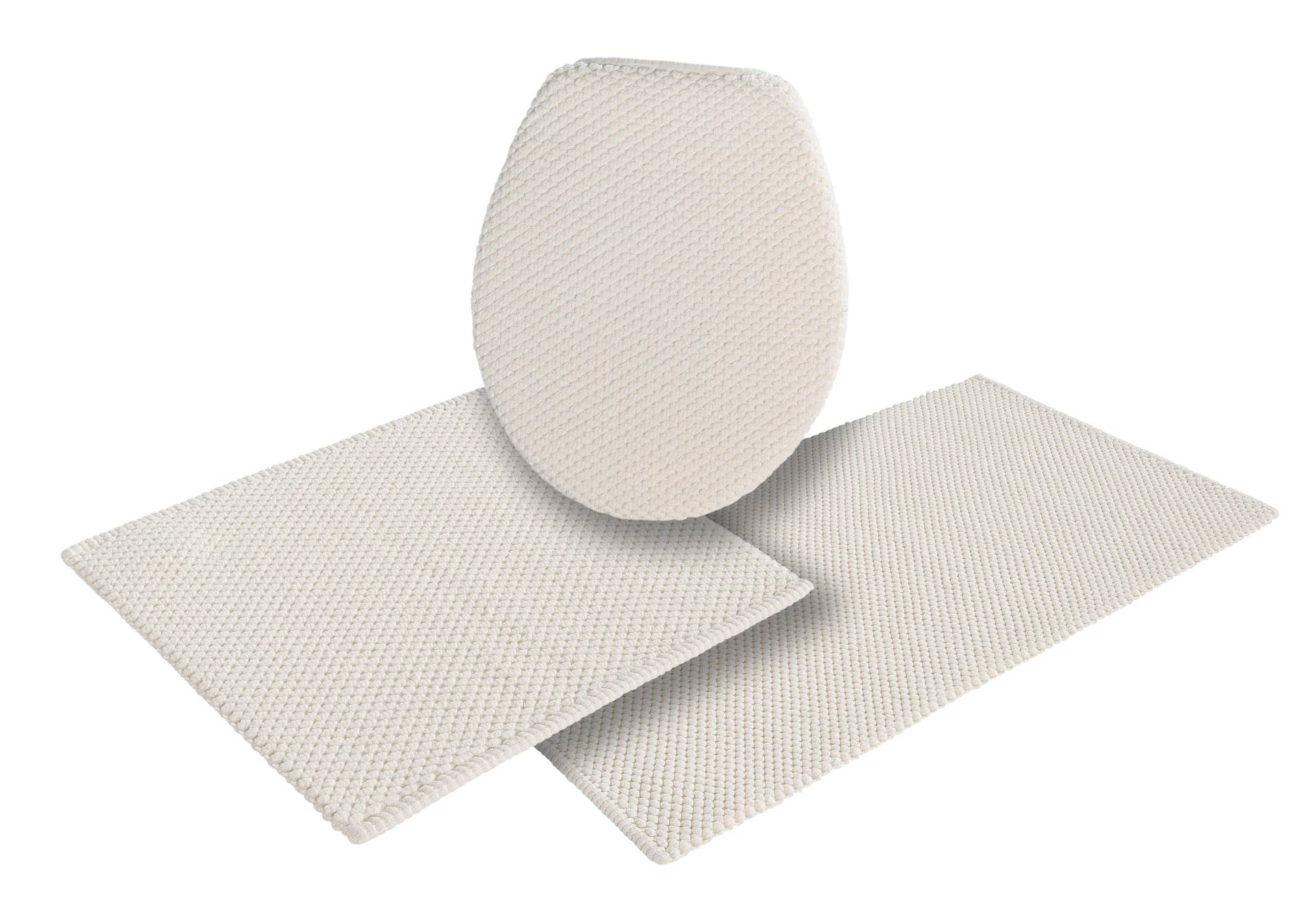 my home Badematte "Lovro, Badvorleger, Badezimmer Teppich" Höhe 10 mm beidseitig nutzbar  strapazierfähig Badteppich, beidseitig verwendbar, auch als 3-teiliges Set von My Home