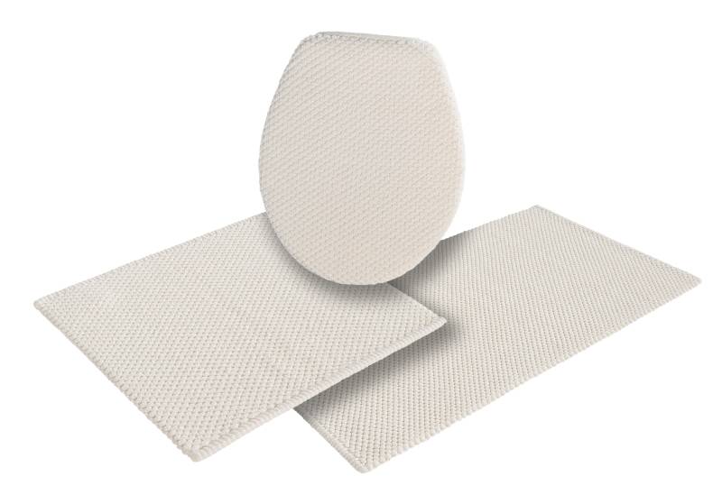 my home Badematte "Lovro, Badvorleger, Badezimmer Teppich" Höhe 10 mm beidseitig nutzbar  strapazierfähig Badteppich, beidseitig verwendbar, auch als 3-teiliges Set von My Home