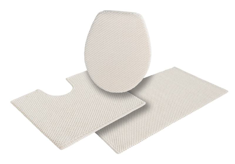 my home Badematte "Lovro, Badvorleger, Badezimmer Teppich" Höhe 10 mm beidseitig nutzbar  strapazierfähig Badteppich, beidseitig verwendbar, auch als 3-teiliges Set von My Home