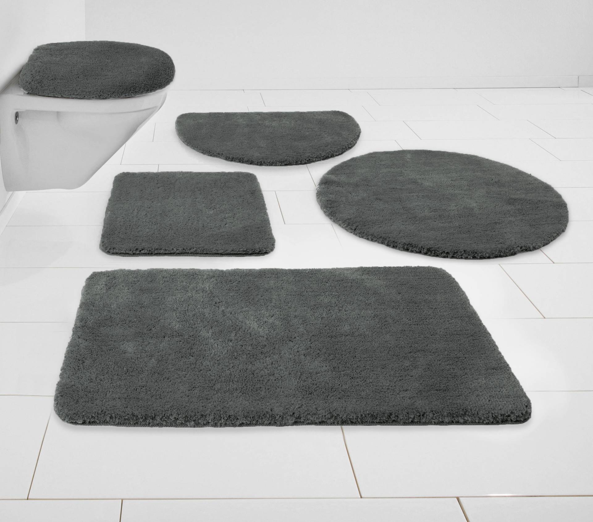 my home Badematte "Madrid", rutschhemmend beschichtet, fußbodenheizungsgeeignet-schnell trocknend-strapazierfähig, weiche Haptik, Badteppich, Badematten auch als 3 teiliges Set & rund von My Home
