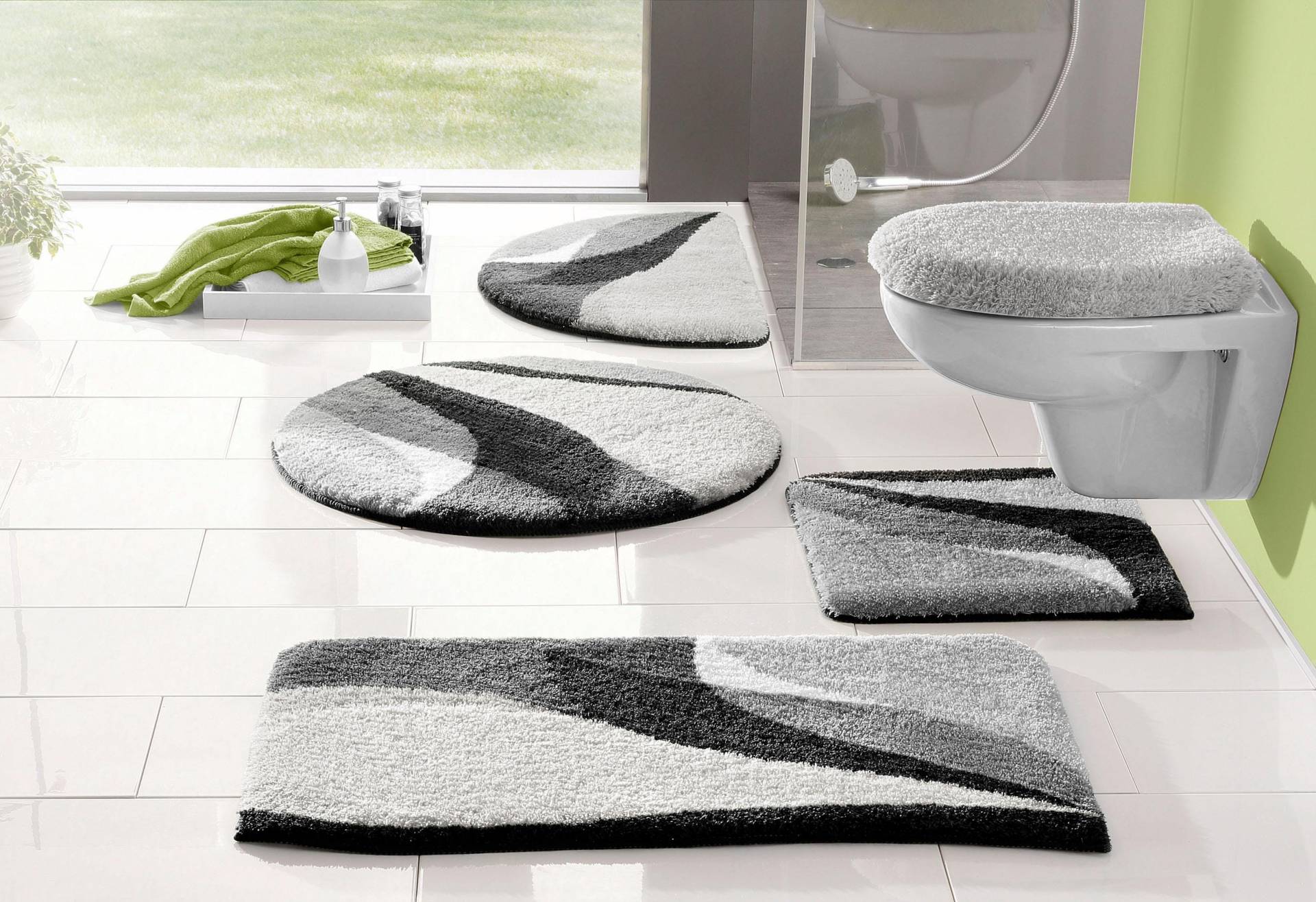 my home Badematte "Magnus, Badvorleger, Badezimmer Teppich" mehrfarbig, Badteppich, Badematten auch als 2 teiliges Set & rund von My Home