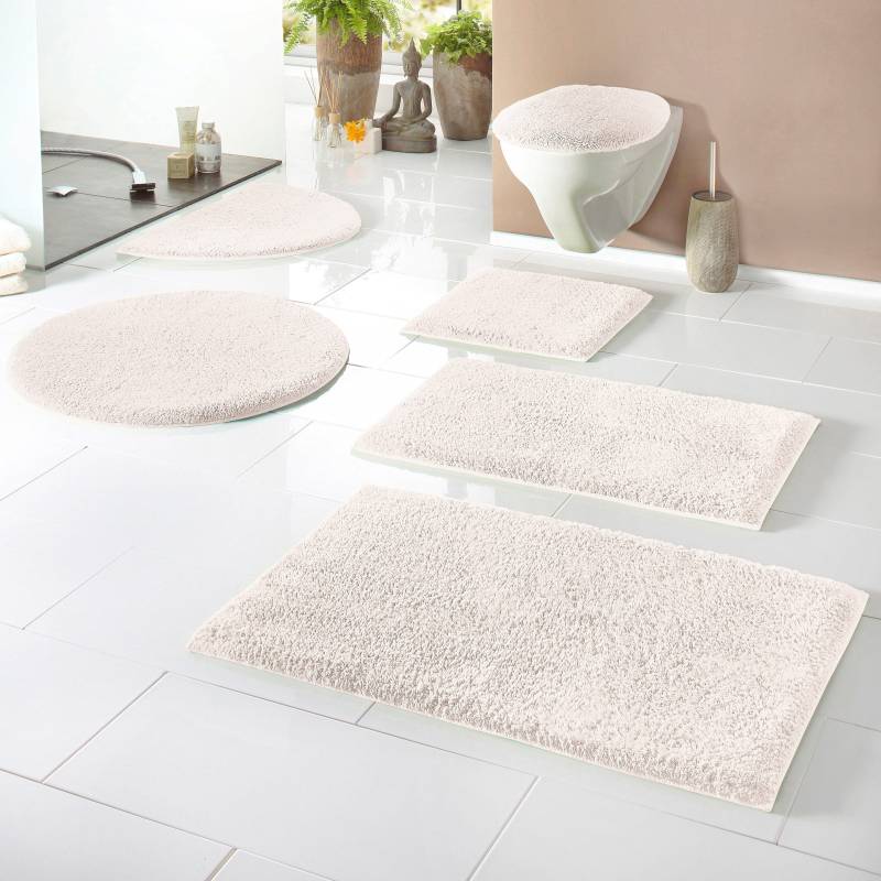 my home Badematte "Maren, Badvorleger, Badezimmer Teppich" Höhe 15 mm rutschhemmend beschichtet fußbodenheizungsgeeignet Bio-Baumwolle, Badteppich, Badematten auch als 3 teiliges Set von My Home