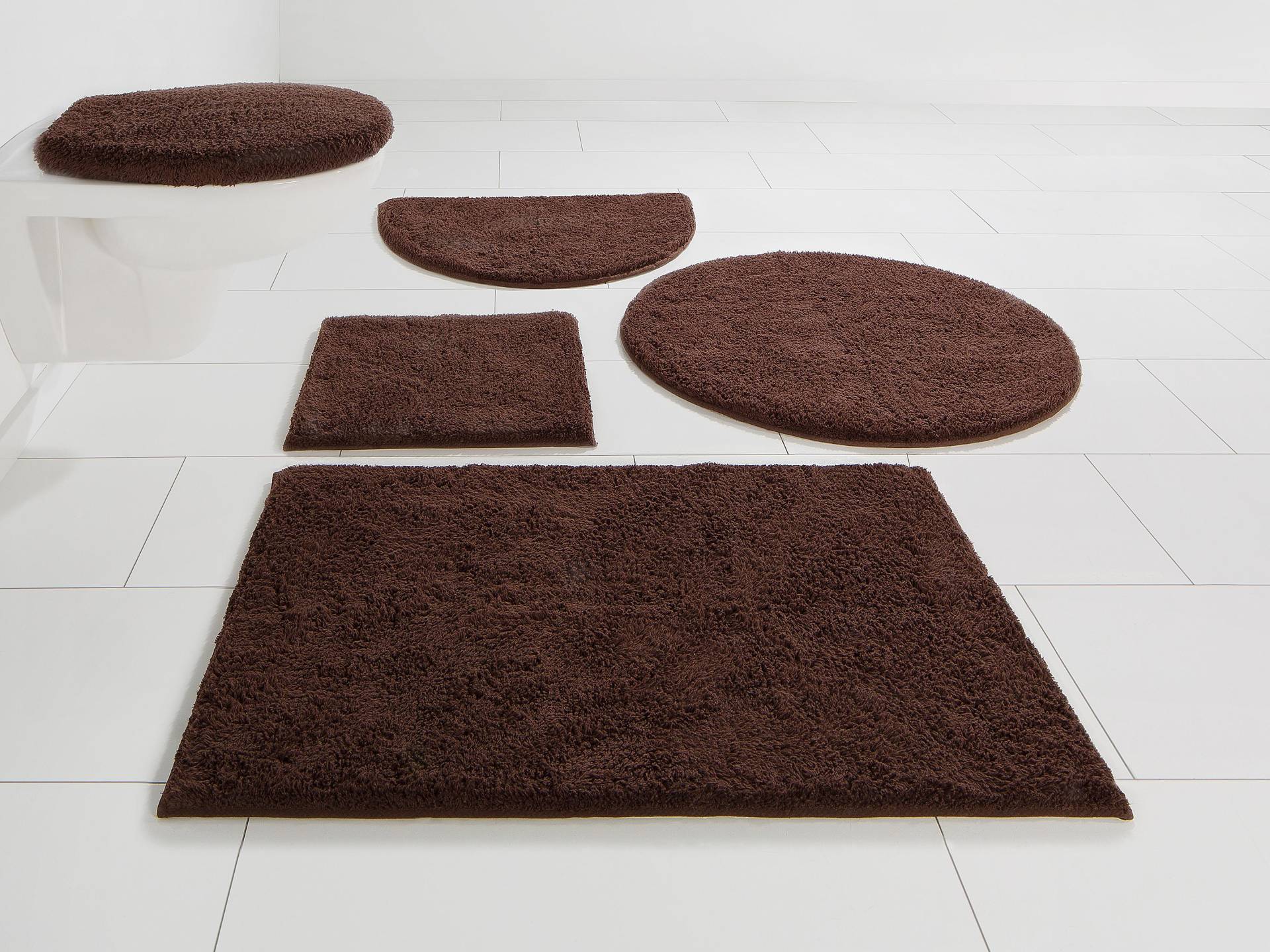 my home Badematte "Maren, Badvorleger, Badezimmer Teppich" Höhe 15 mm rutschhemmend beschichtet fußbodenheizungsgeeignet Bio-Baumwolle, Badteppich, Badematten auch als 3 teiliges Set von My Home