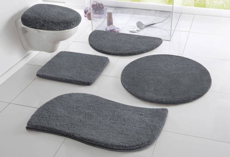 my home Badematte "Merida, Badvorleger, Badezimmer Teppich" Höhe 32 mm rutschhemmend beschichtet fußbodenheizungsgeeignet  schnell trocknend  strapazierfähig Badteppich, Uni Farben, rechteckig, rund & als 2-tlg. Set erhältlich von My Home